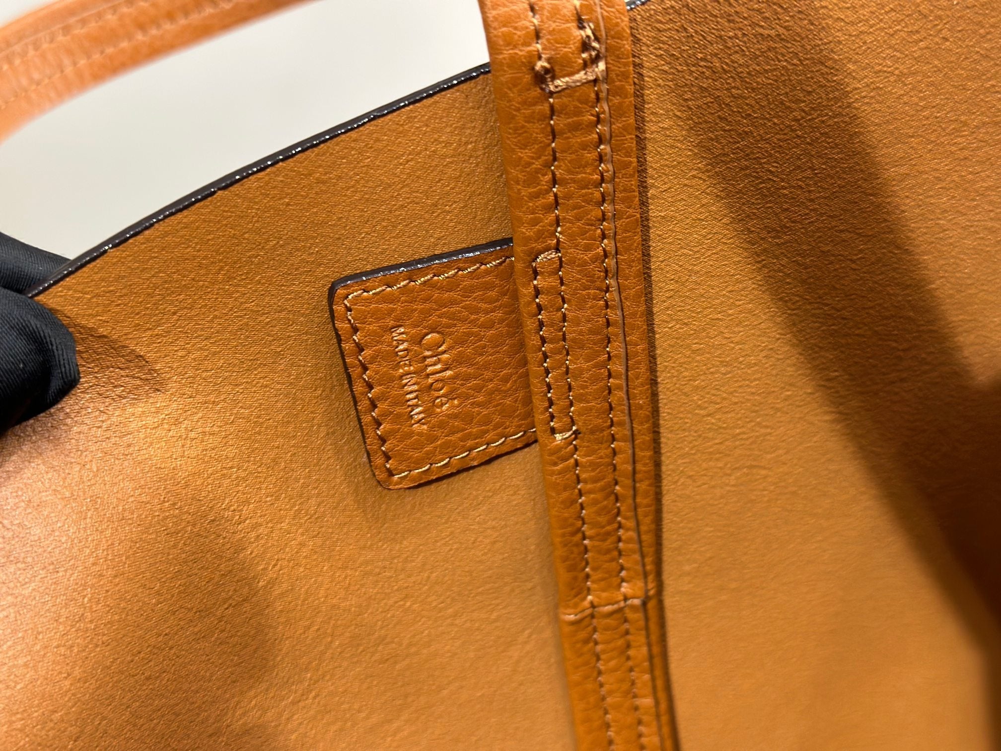 Chloe Spin Tote Bag Medium 27cm Brown Calfskin 272216