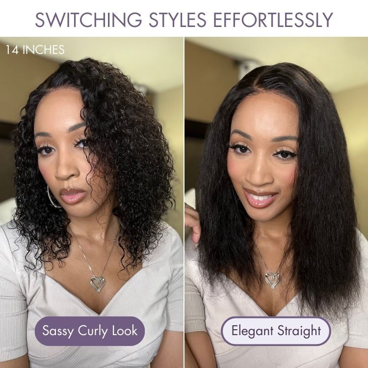 Wet and Wavy 5x5 Closure Pre-Cut Lace Water Wave Wig Glueless Side Part Human Hair Wig Breathable Cap