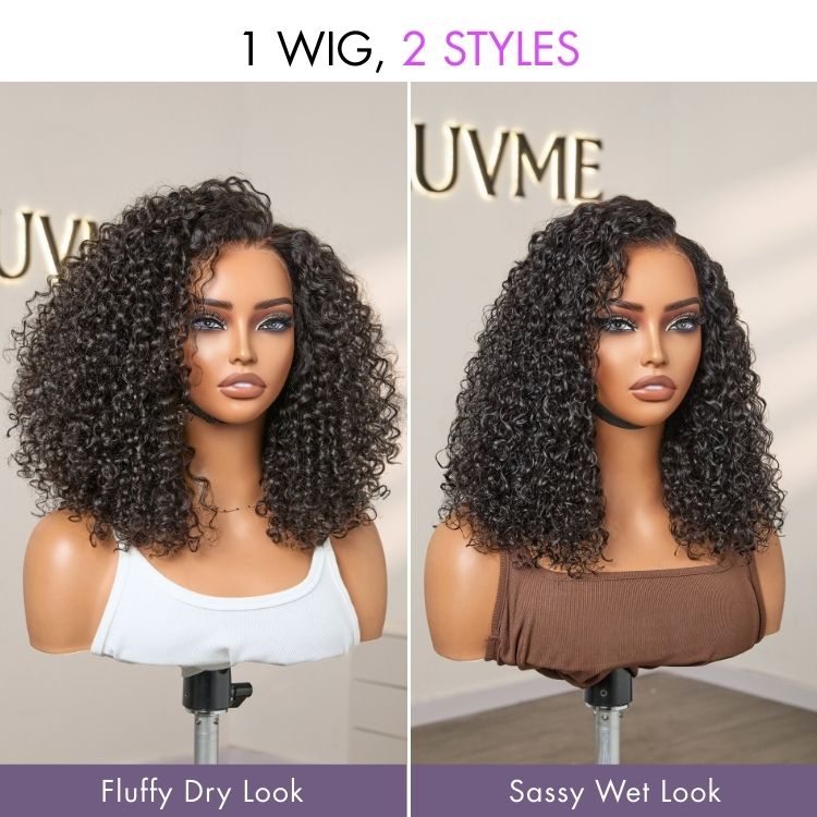 180% Density Face-Framing Trendy Curly Wig Glueless Ear-to-ear Wide T Lace Front Wig Human Hair Pre-Cut Lace