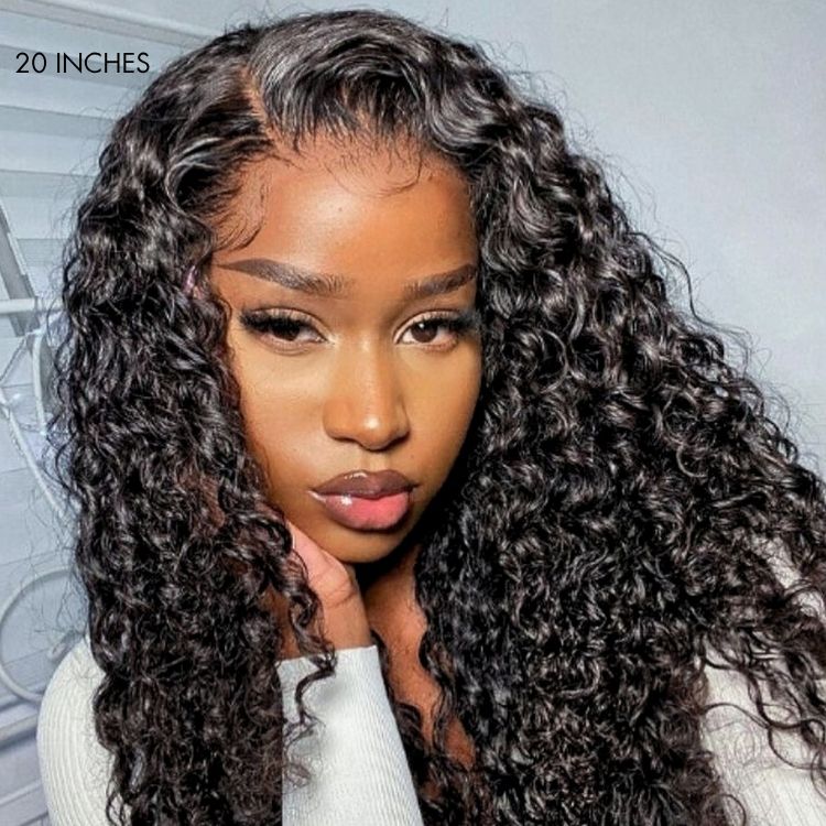 Wet and Wavy 5x5 Closure Pre-Cut Lace Water Wave Wig Glueless Side Part Human Hair Wig Breathable Cap