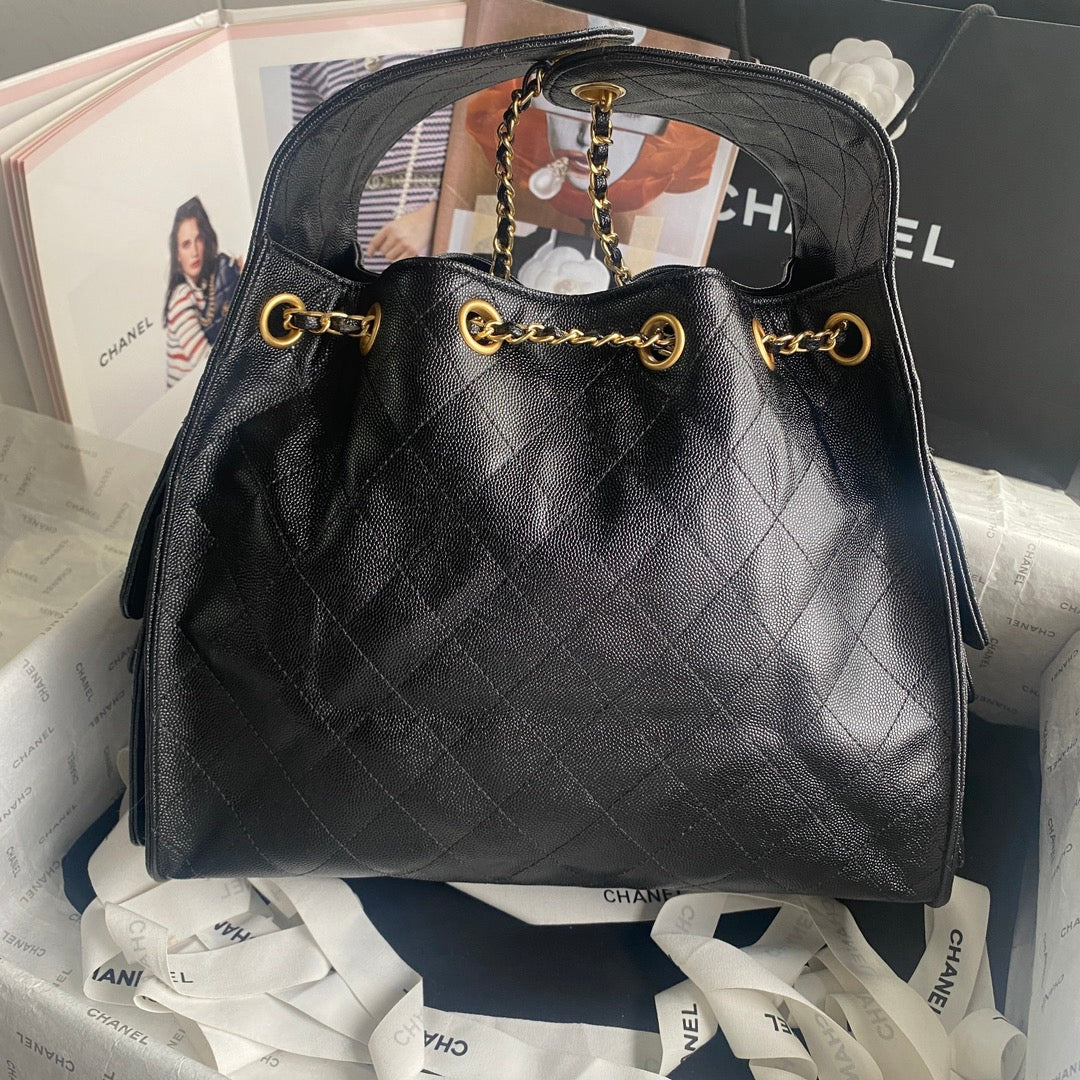 25C Hobo Bag 31cm Black Calfskin