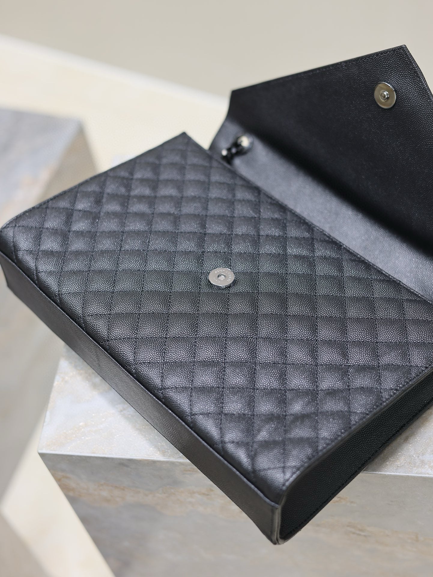 YSL Envelope Chain Large Bag 31cm Black Cowhide