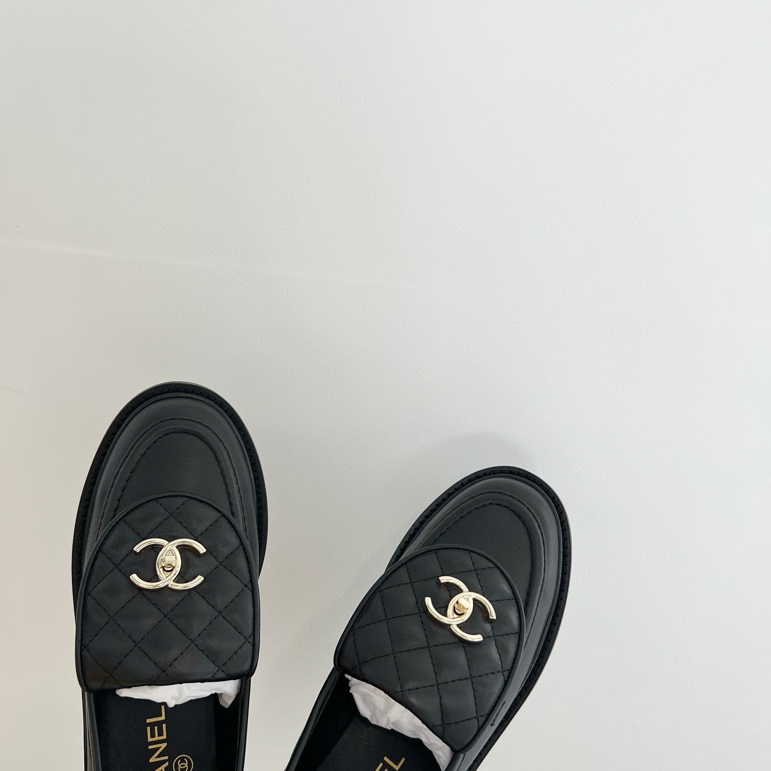 CC Moccasins 25mm In Black Lambskin