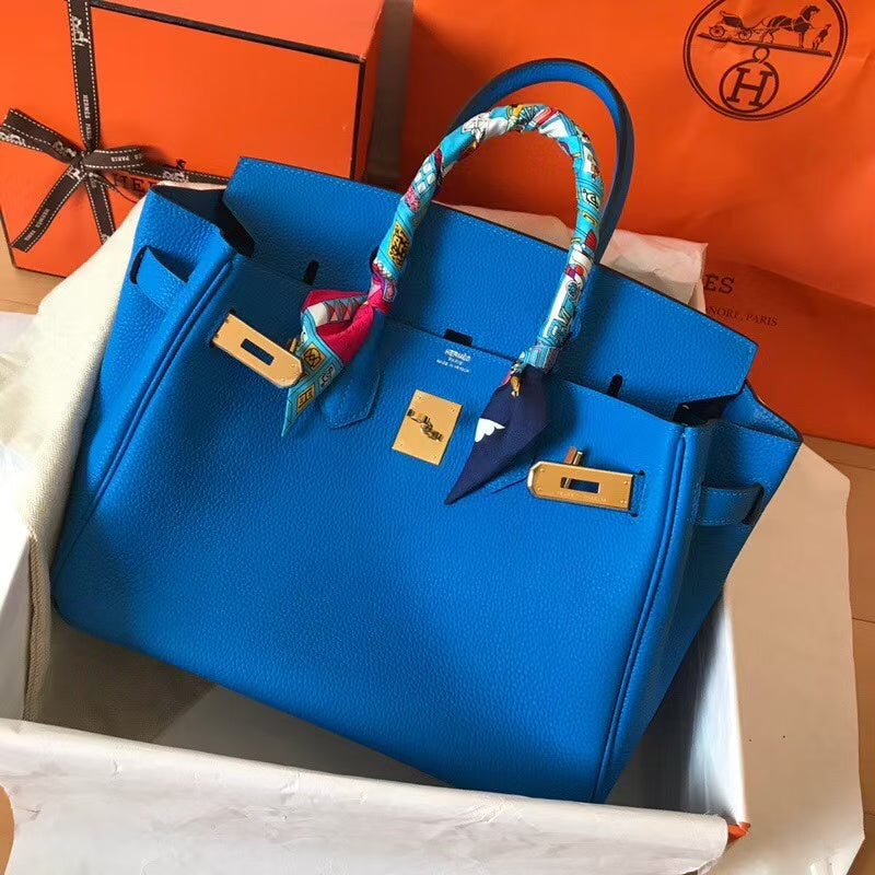 Hermes 2025 Birkin Bag 30cm Blue Leather