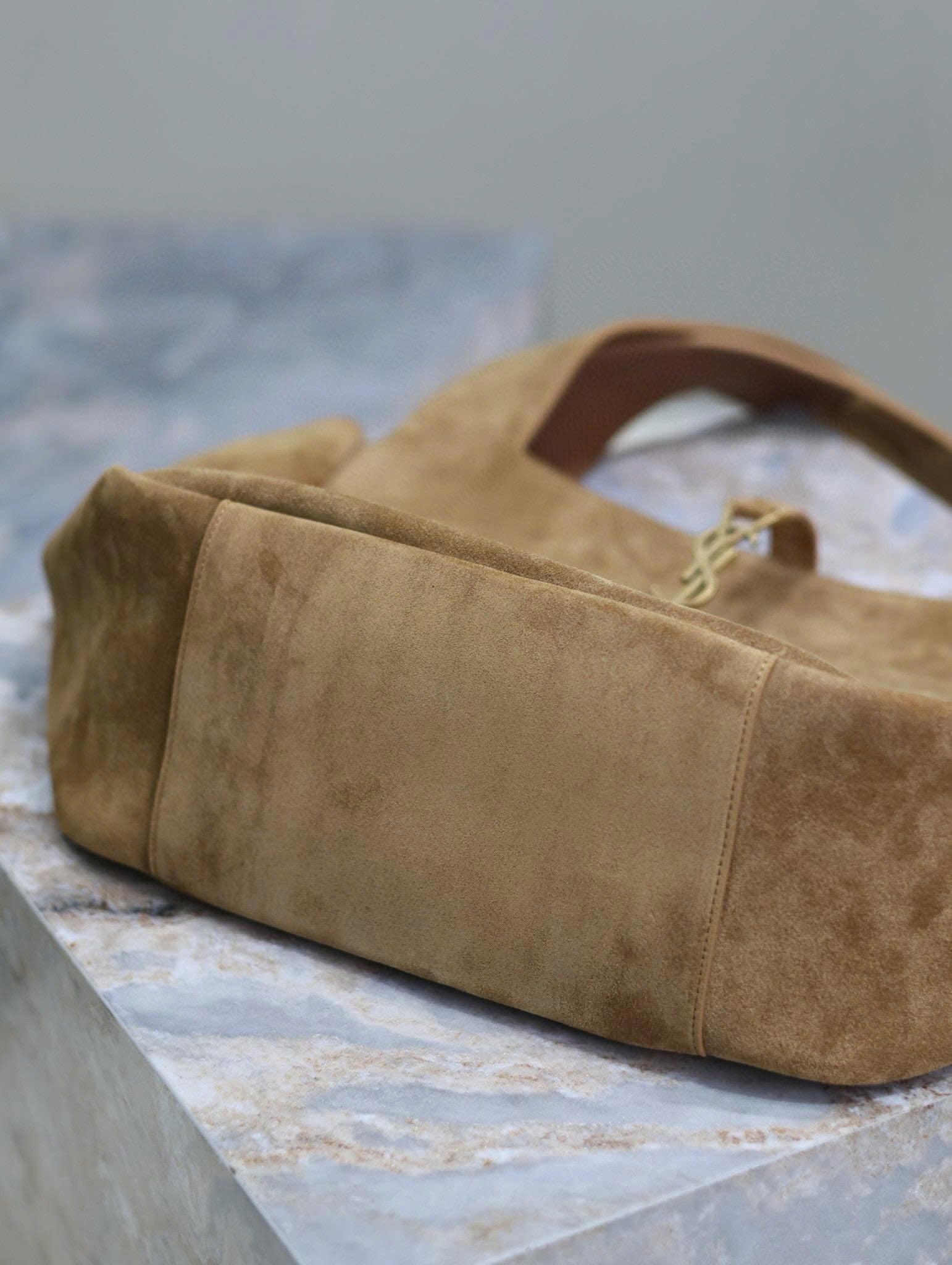 YSL Bea Hobo Bag 50cm in Brown Suede