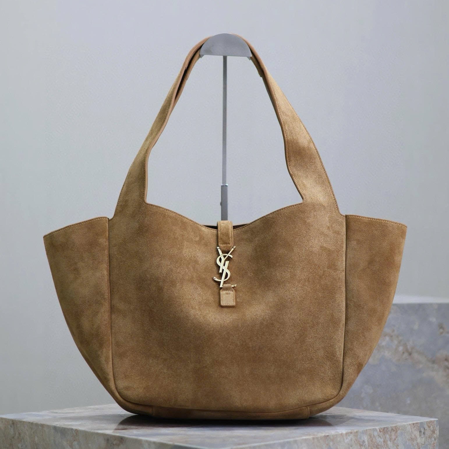 YSL Bea Hobo Bag 50cm in Brown Suede